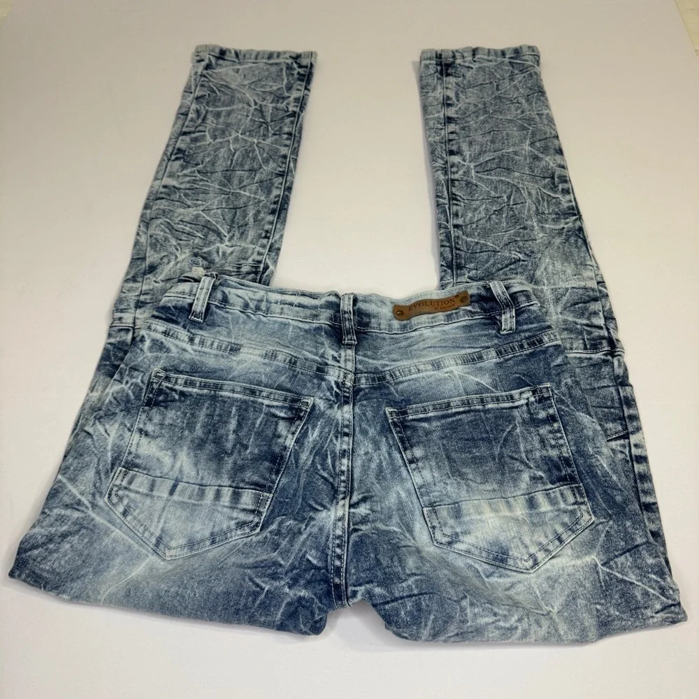 Evolution In Design Jeans Mens 30 Dark Blue Denim Acid Wash Men YTK 90’s - Picture 7 of 13